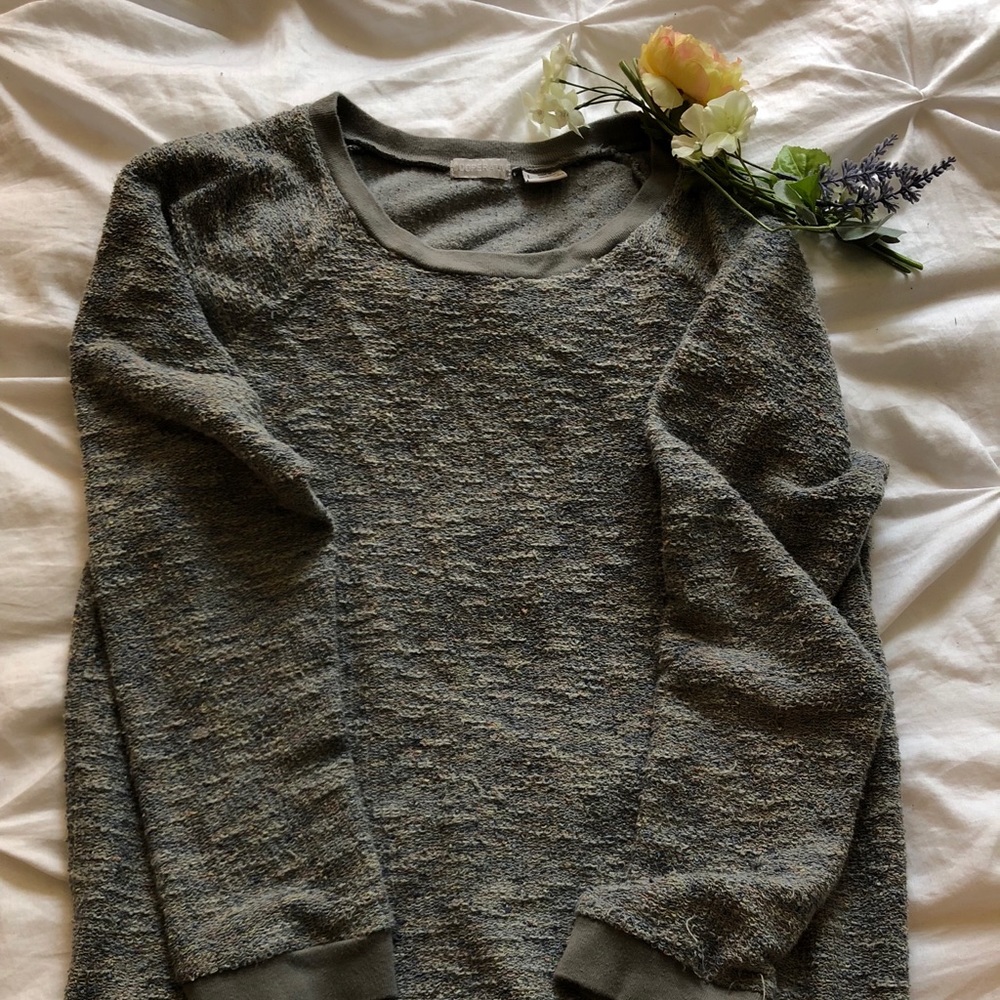 Grey- multi colored sweater